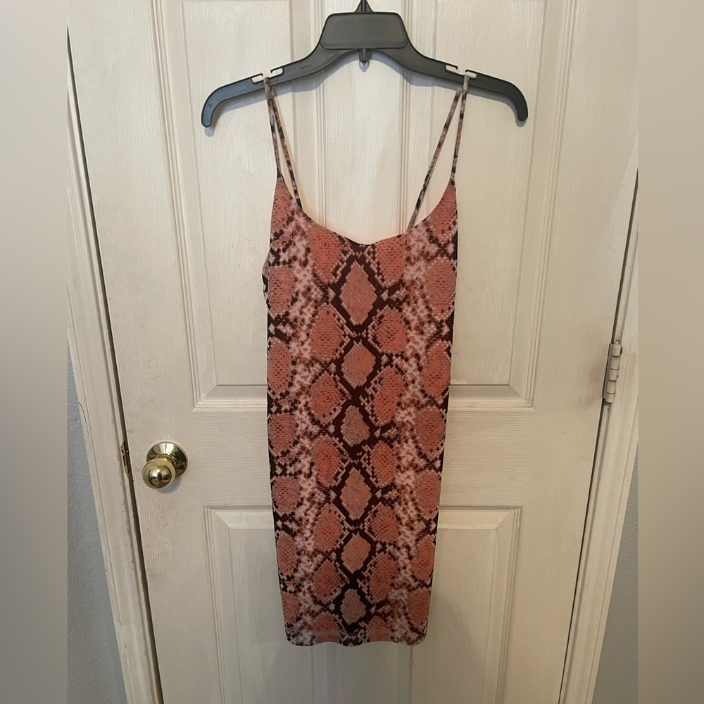 Charlotte Russe Orange Snake Print Dress